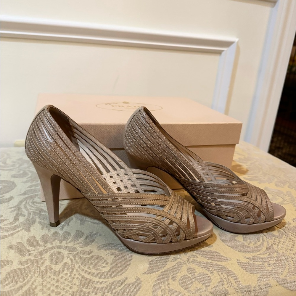 Beige Prada heels